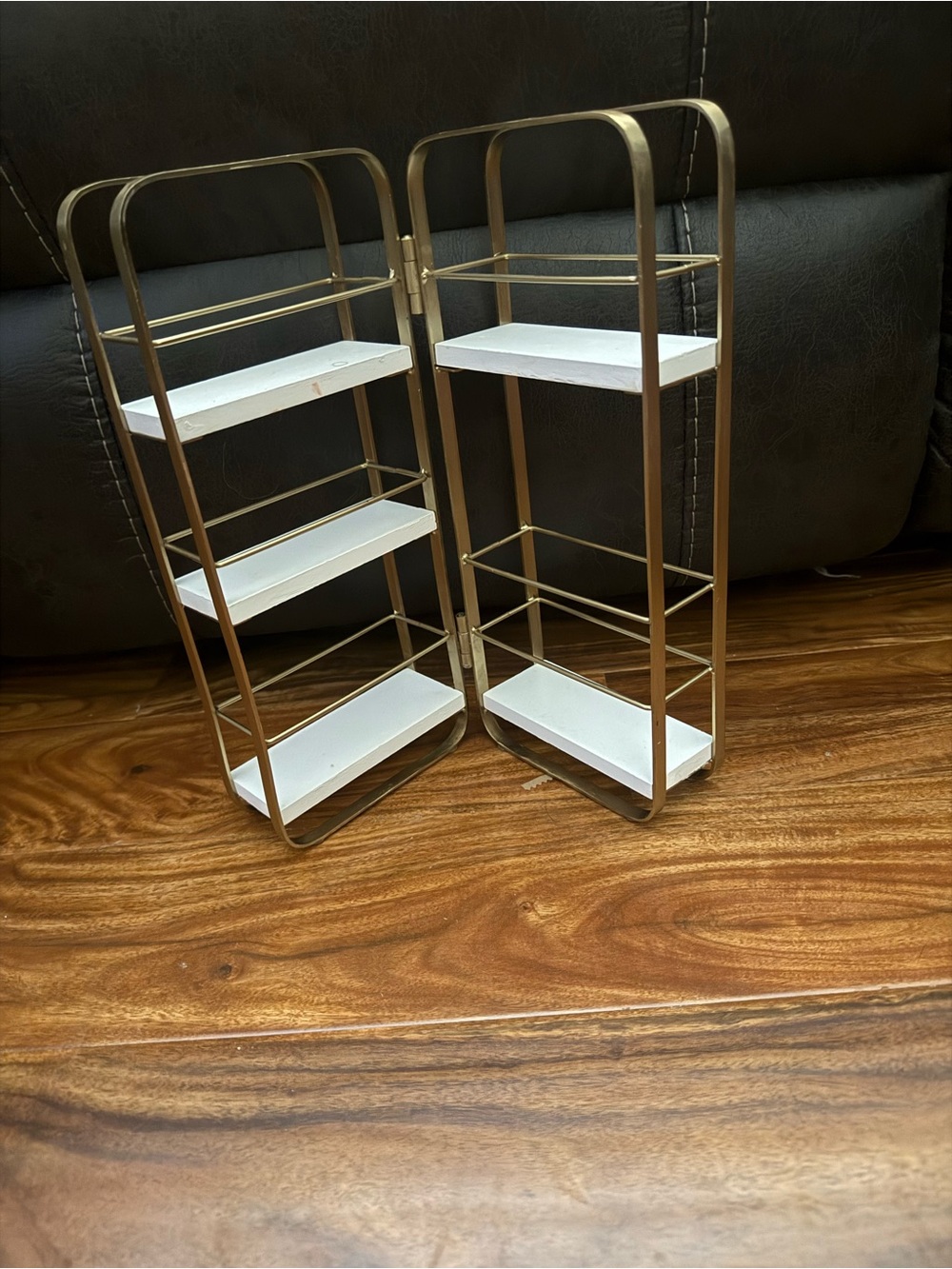 Target Gold and White Foldable Bathroom Shelf Organizer